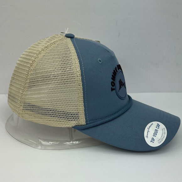 TOMMY BAHAMA CAP/HAT, 3D MARLON FISH & TOMMY LOGO IN RUBBER, BLUE WITH TAN MESH - Picture 2 of 13